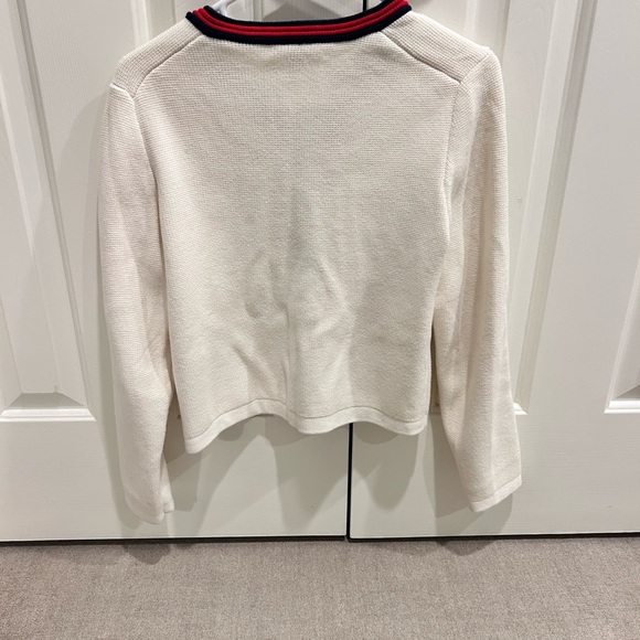 J.Crew Ivory Knit Sweater with Navy Accents - Picture 4 of 5